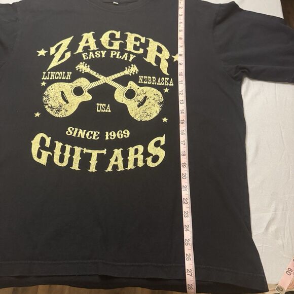Zager Guitars Easy Play Graphic Tee Black Men’s XL Vintage-Style - Picture 5 of 6